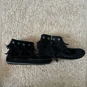 Minnetonka suede moccasin booties
